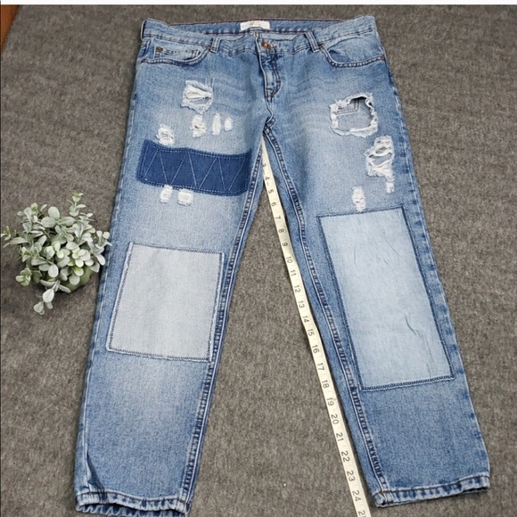 Mango Nancy Slim Distressed Patchwork Ripped Jeans - Picture 3 of 7